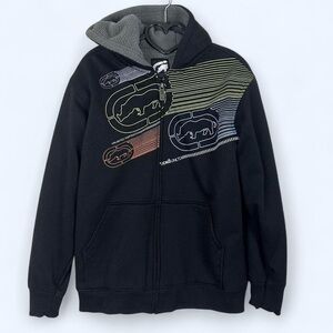 Ecko Unltd. black cotton zip-up hoodie